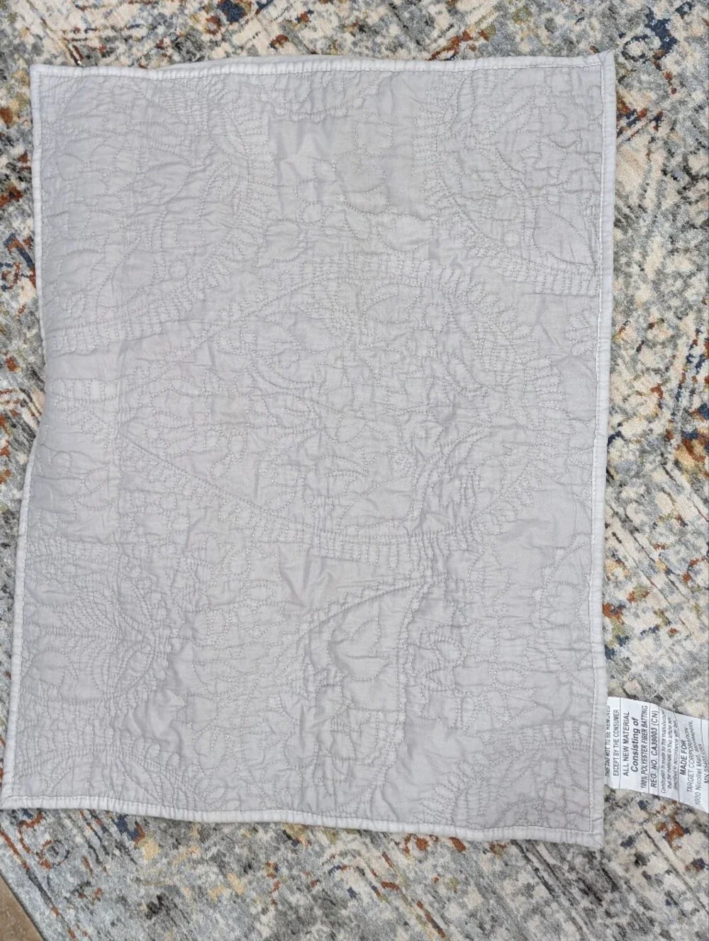 Threshold Garment Washed Paisley Stitch Sham - Light Gray
